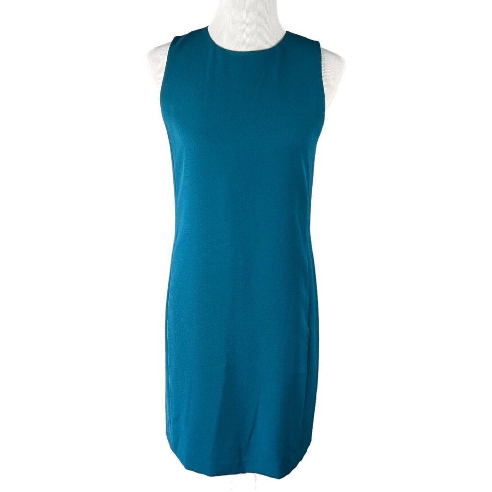 Vince Womens Dress Size 6 Sleeveless Sheath Lined‎ Teal Blue Green Pockets NWT